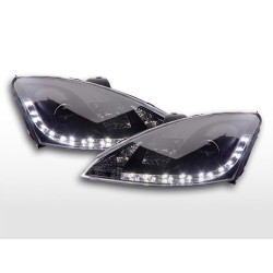 Phare Daylight à LED DRL look Ford Focus 3/4/5 portes. 98-01 noir