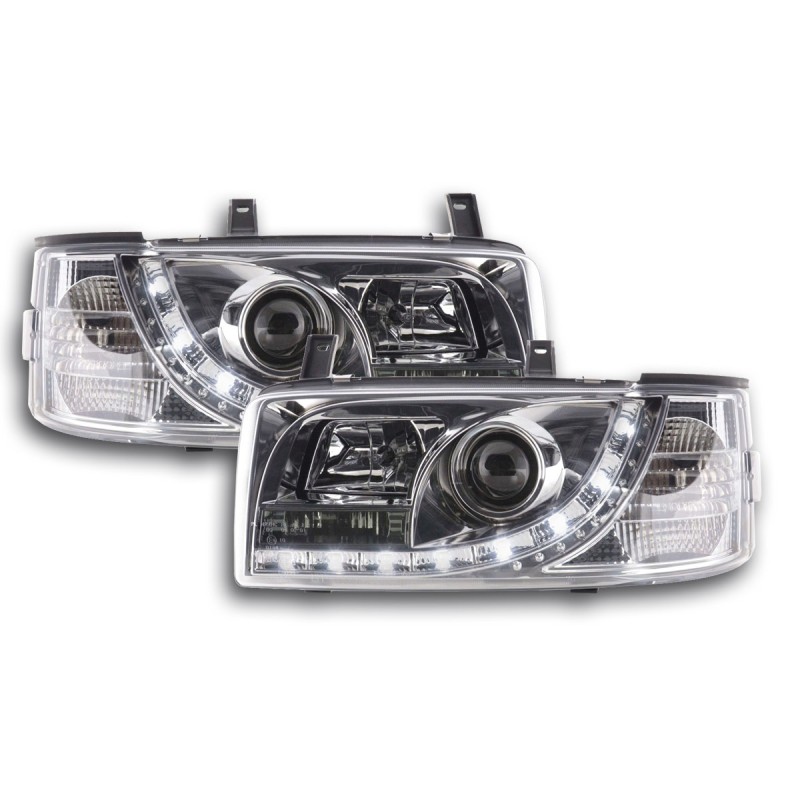 Phare Daylight LED DRL look VW Bus type T4 90-03 chrome