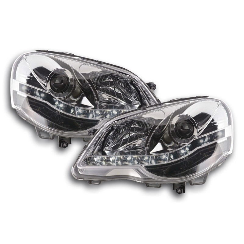 Phare Daylight LED DRL look VW Polo type 9N3 05-09 chrome