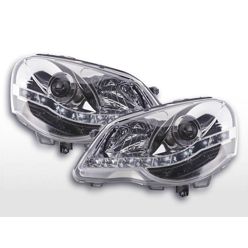 Phare Daylight LED DRL look VW Polo type 9N3 05-09 chrome