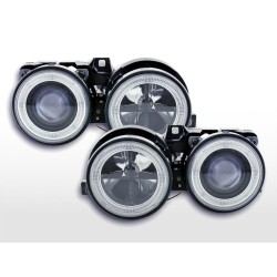 Jeu de phares angel eyes BMW 3er type E30 2/4 portes. 87-91 noir