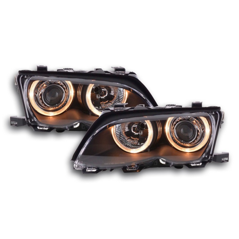 Phare Angel Eye BMW Série 3 berline type E46 01-03 noir