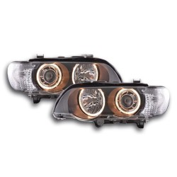 Phare Angel Eye BMW X5 type E53 00-03 noir