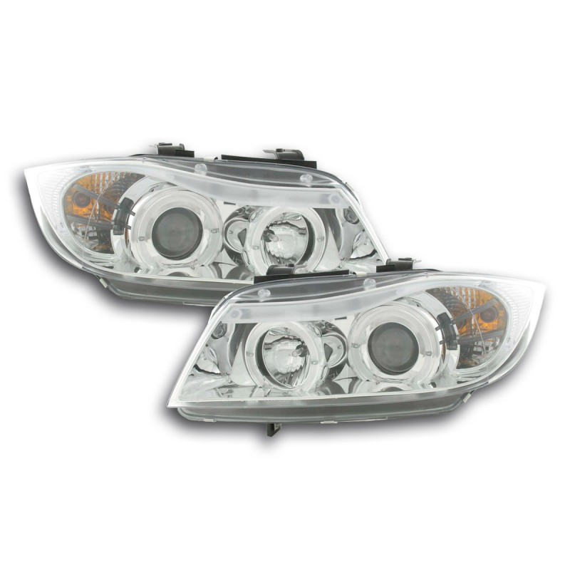 Phares pour BMW Série 3 type E90 / E91 05-08 chrome
