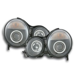 Jeu de phares Mercedes Classe E type W210 99-01 noir pour conduite à droite