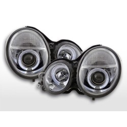 Phare Angel Eye Mercedes Classe E type W210 99-01 chromé pour conduite à droite