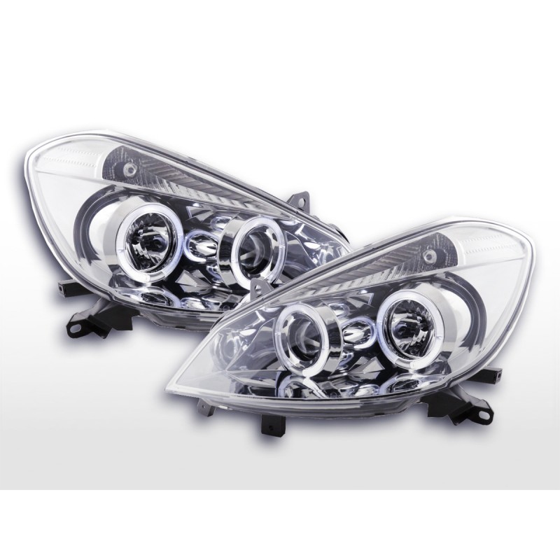 Phare avant Renault Clio type R 05- chromé pour conduite à droite