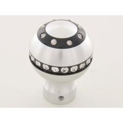Pommeau de vitesse en aluminium avec cristaux, surface chromée