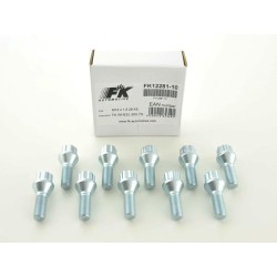 Jeu de boulons de roue (8 pcs.) Longueur d'arbre à collier conique 42 mm M12x1,25 argent