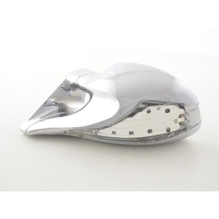 Rétroviseur extérieur Set de rétroviseurs sport N-Look 3 pôles réglables avec grand clignotant chromé conduite à gauche