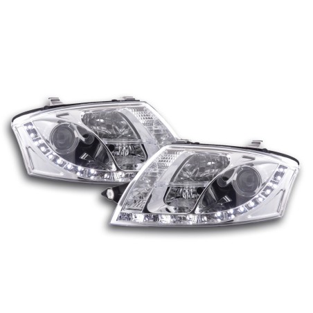 Phare Daylight LED DRL look Audi TT type 8N 99-06 chromé pour conduite à droite