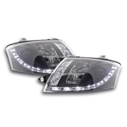 Phare Daylight LED look DRL Audi TT type 8N 99-06 noir pour conduite à droite