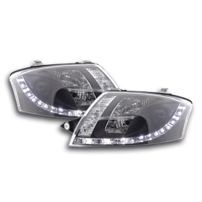 Phare Daylight LED look DRL Audi TT type 8N 99-06 noir pour conduite à droite