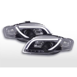 Phare Daylight à LED DRL look Audi A4 type 8E 04-08 noir pour conduite à droite