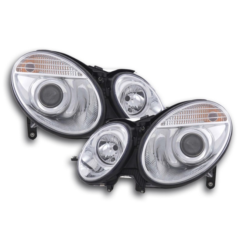 Phares pour Mercedes Classe E type W211 02-06 chrome