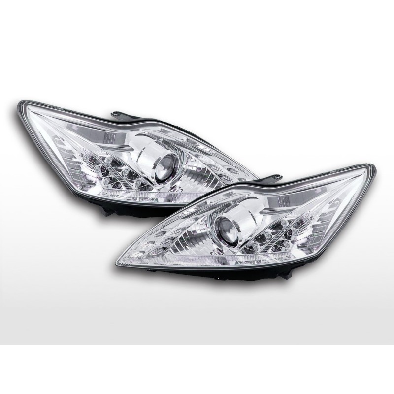 Phares avant Ford Focus 2 type C307 08-10 chrome
