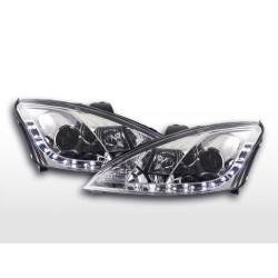 Phare Daylight à LED DRL look Ford Focus 3/4/5 portes. 01-04 chrome pour véhicules avec direction à droite