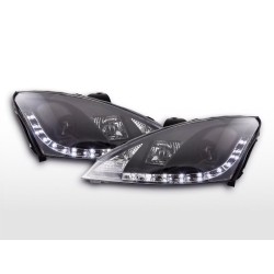 Phare Daylight à LED DRL look Ford Focus 3/4/5 portes. 01-04 noir pour véhicules avec direction à droite