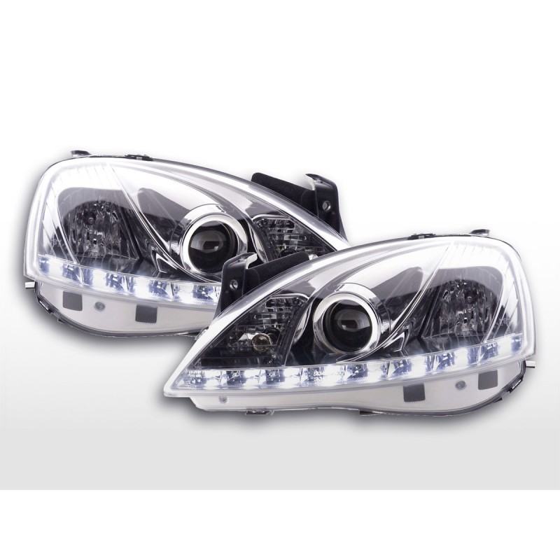 Phare Daylight LED Feux de jour LED Opel Corsa C 01-06 chrome