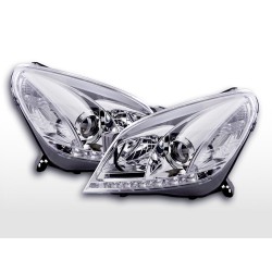 Phare Daylight LED DRL look Opel Astra H 04-10 chromé pour véhicules avec direction à droite