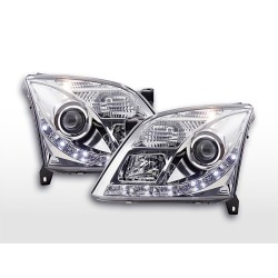 Phare Daylight à LED DRL look Opel Vectra C 02-05 chromé pour conduite à droite