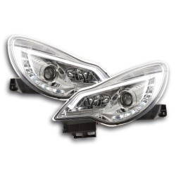 Phare Daylight LED Feux de jour à LED Opel Corsa D à partir de 2011 chromé pour conduite à droite