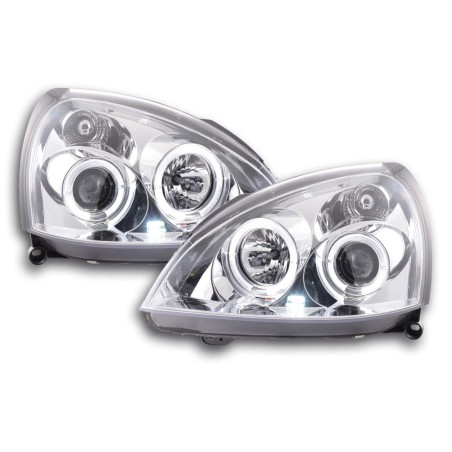Phares avant Renault Clio 2 3/4/5 portes 01-04 chrome Phares avant Renault Clio 2 3/4/5 portes 01-04 chrome