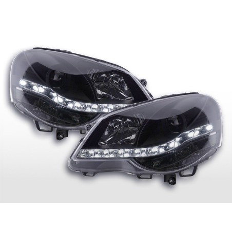 Phare Daylight LED feux de jour VW Polo 4 9N3 noir Phare Daylight LED feux de jour VW Polo 4 9N3 noir