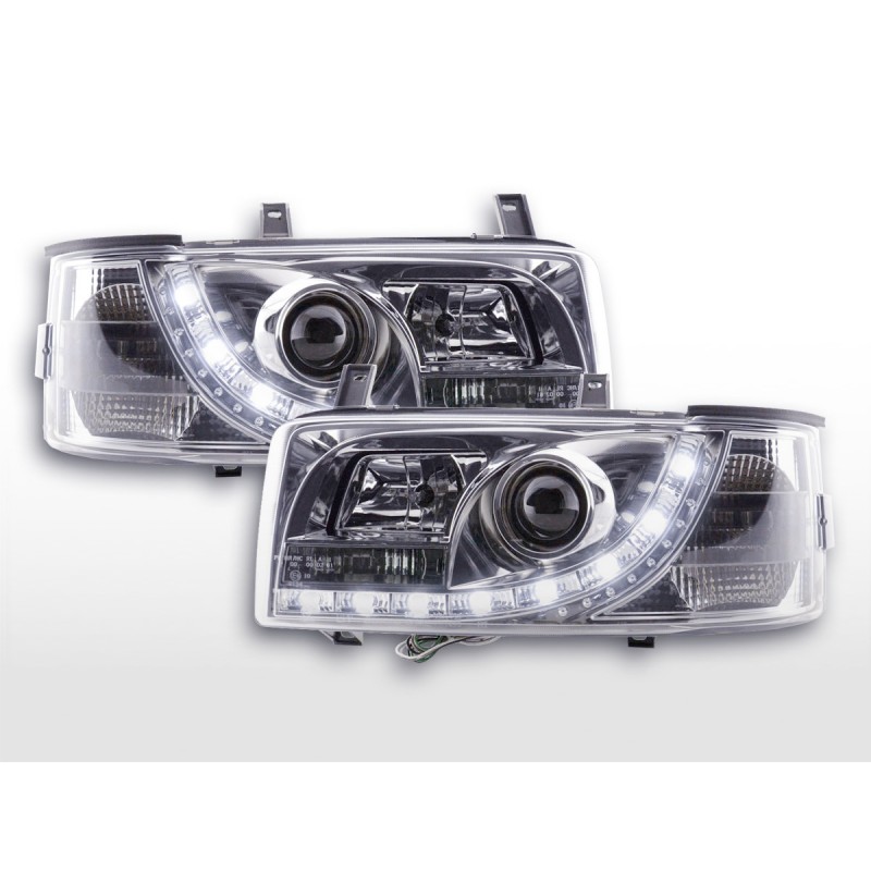 Phares Daylight LED feux de jour VW Bus T4 90-96 chrome