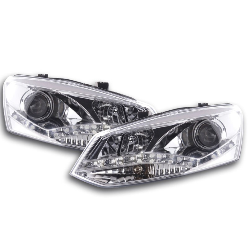Phare Daylight LED DRL look VW Polo type 6R 2010- chrome