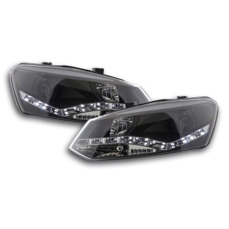 Phare Daylight LED DRL look VW Polo type 6R 2010- noir Phare Daylight LED DRL look VW Polo type 6R 2010- noir