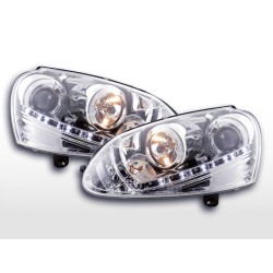 Phare Daylight à LED DRL look VW Golf 5 type 1K 03-08 chromé pour conduite à droite