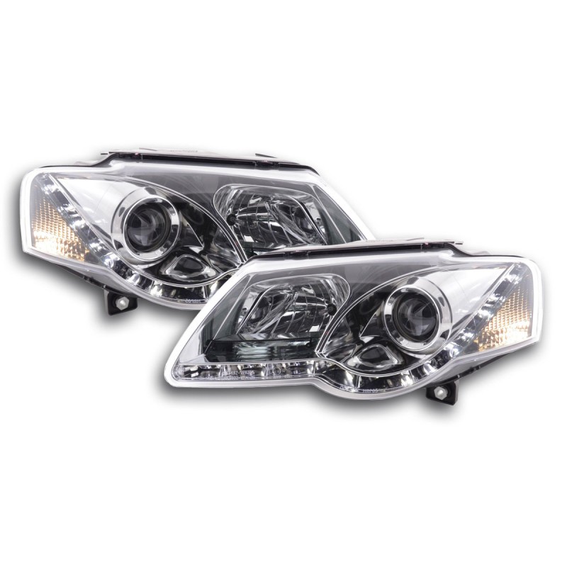 Phare Daylight LED look DRL VW Passat type 3C 05- chromé pour conduite à droite