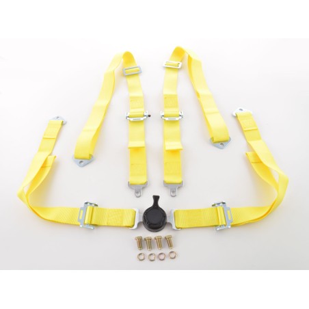 Ceinture harnais ceinture 4 points racing ceinture universelle jaune