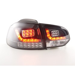 Kit feux arrières LED VW Golf 6 type 1K 2008-2012 noir avec clignotants LED pour conduite à droite