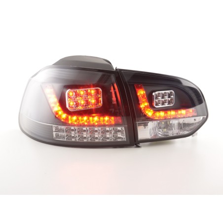 Kit feux arrières LED VW Golf 6 type 1K 2008-2012 noir avec clignotants LED pour conduite à droite