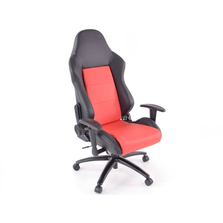 FK siège de sport chaise de bureau pivotante Santa Fe chaise de direction noir / rouge chaise de bureau chaise de bureau