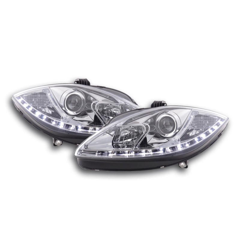 Phare Daylight LED look DRL Seat Leon 1P 09- chromé pour conduite à droite