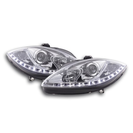 Phare Daylight LED look DRL Seat Leon 1P 09- chromé pour conduite à droite Phare Daylight LED look DRL Seat Leon 1P 09- chromé pour conduite à droite