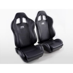 Sièges auto FK Sport Sièges demi-coque mis New York noir dans un look de sport automobile