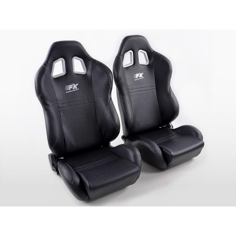 Sièges auto FK Sport Sièges demi-coque mis New York noir dans un look de sport automobile