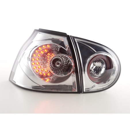 Kit feux arrières LED VW Golf 5 type 1K 2003-2008 chrome pour conduite à droite