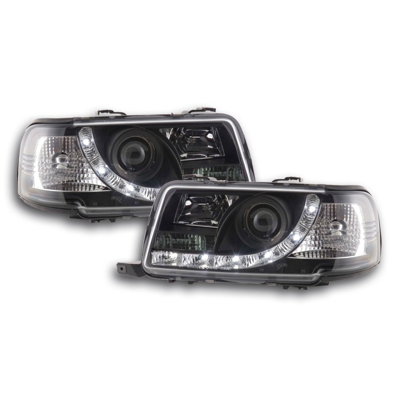 Phare Daylight LED DRL look Audi 80 type B4 91-94 noir
