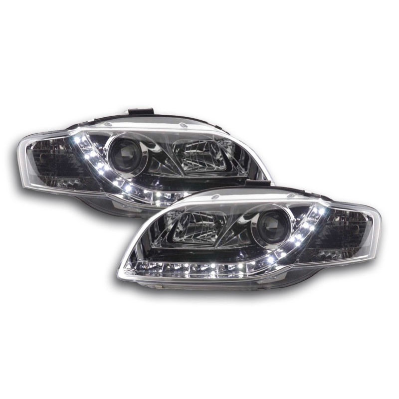 Phare Daylight LED DRL look Audi A4 type 8E 05-07 chrome