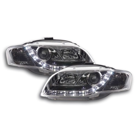 Phare Daylight LED DRL look Audi A4 type 8E 05-07 chrome