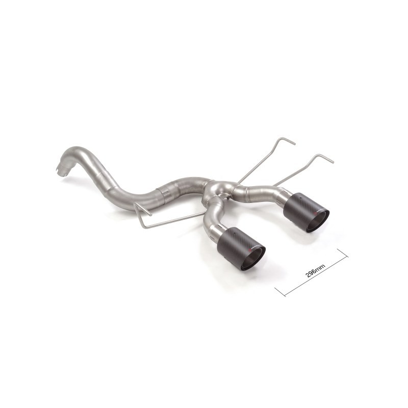 Tube arrière en inox group n avec 2 sorties ronde centrales Carbon Shot 100 mm
 Ligne avec diamètre majoré 63