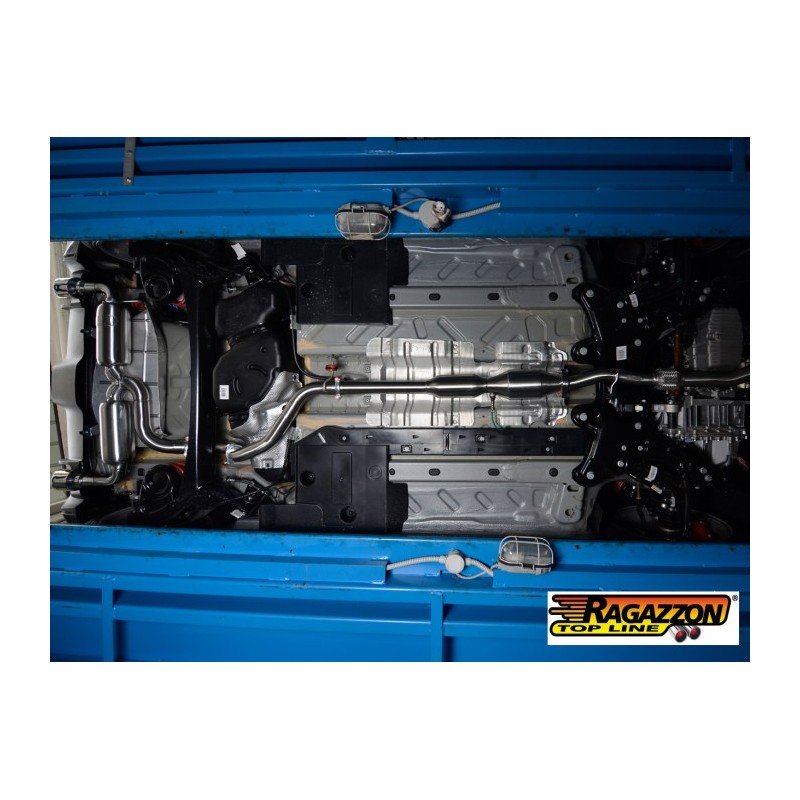 Tube arrière group n en inox avec 2 sorties rondes centrales Sport Line 80 mm Abarth  [Modèle] - [Cylindrée]