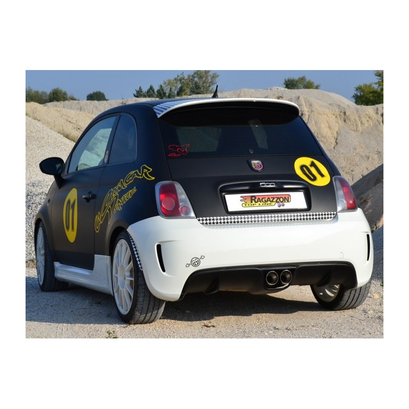 Tube arrière group n en inox avec 2 sorties rondes centrales Sport Line 80 mm Abarth  [Modèle] - [Cylindrée]