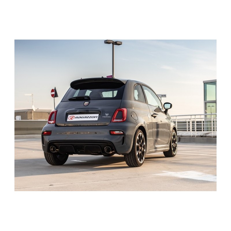 Silencieux arrière duplex en inox g/d avec 2 sorties rondes Sport Line 60 mm décalées  Abarth  [Modèle] - [Cylindrée]