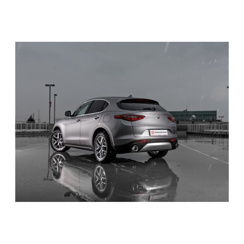 Flexible avec silencieux intermédiaire en inox  
 Ligne avec diamètre majoré 76 mm Alfa Romeo  [Modèle] - [Cylindrée]